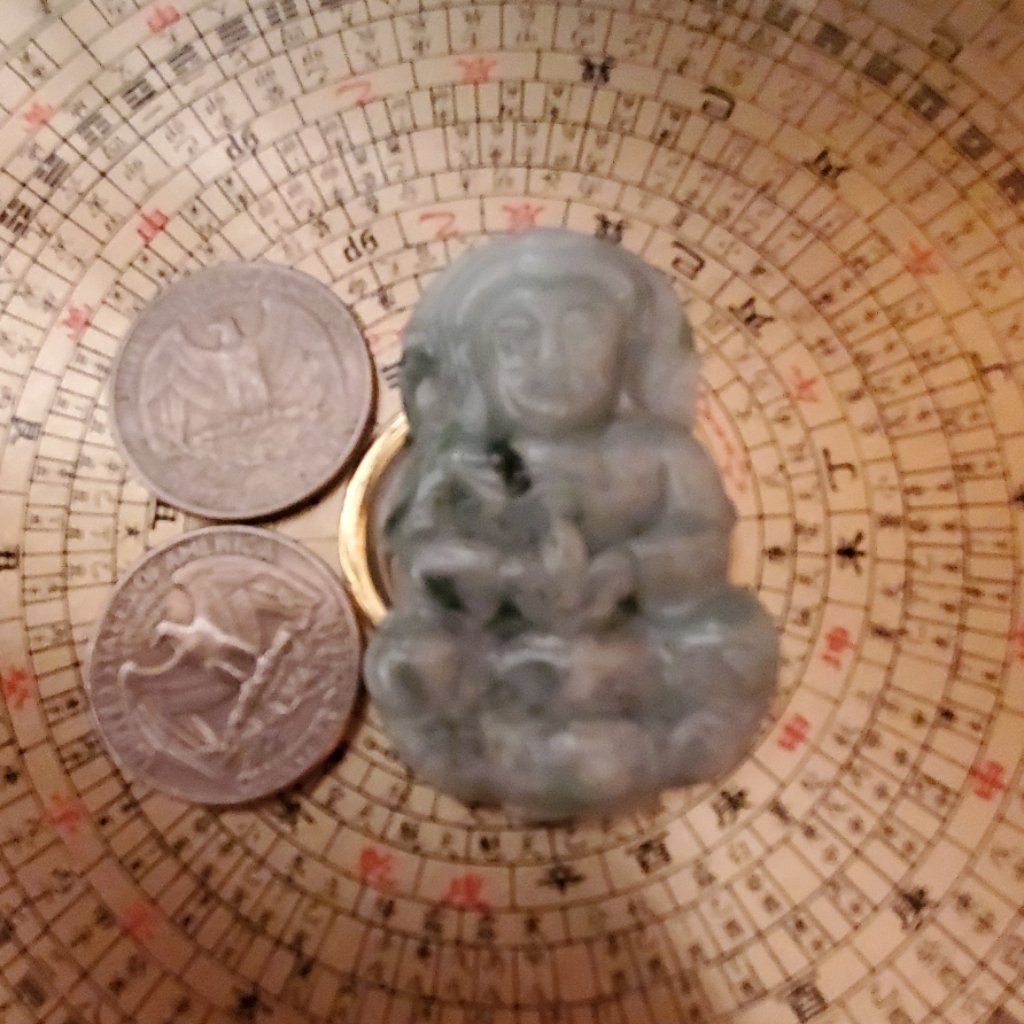 Vintsge Genuine Jade Guan Yin Pendent